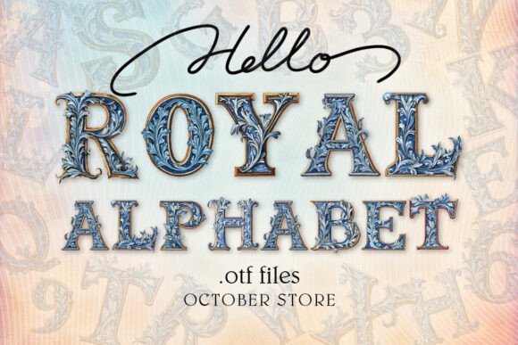 Elevate Your Design with Blue Royal Alphabet