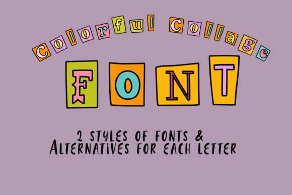 Elevate Your Visual Design with a Colorful Collage Font