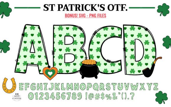 Festive Typography: The St. Patrick's Day Shamrock Hearts Font