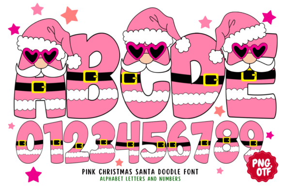 Infuse Holiday Magic with the Pink Christmas Santa Doodle Font