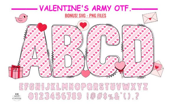 Love Valentine's Army Diagonal: A Typographic Embrace
