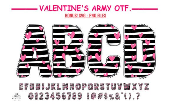 Love Valentine's Stripe Heart: A Doodle Font for Visual Storytelling