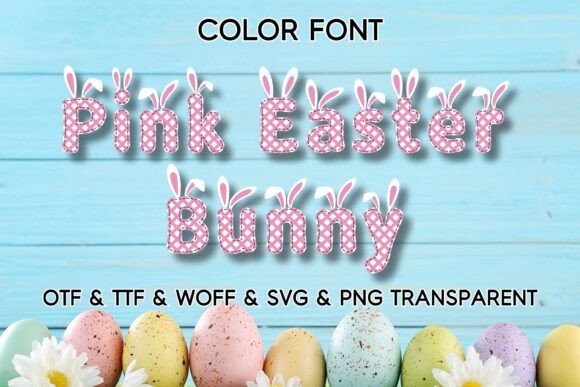 Pink Easter Bunny: A Playful Color Font for Seasonal Designs